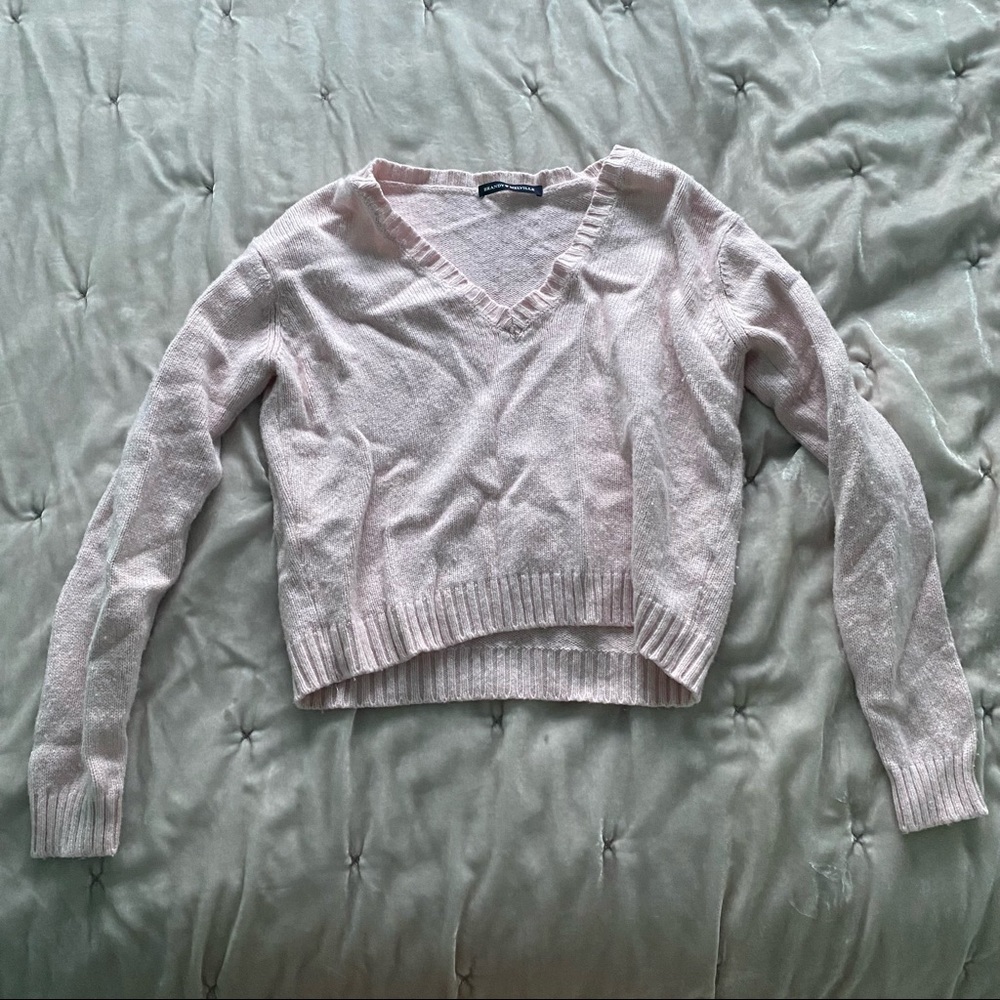 Brandy Melville Pink V Neck Sweater